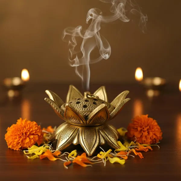 Golden_Lotus_Brass_Loban_Burner_Dhoop_Holder,_Incense_Burner,_Sambrani_Dani_&_Candle_Lantern_Traditional_Pooja_Item_For_Mandir,_Meditation_&_Home_Decor_Antique_Finish,_760G,_10Cm_Dia