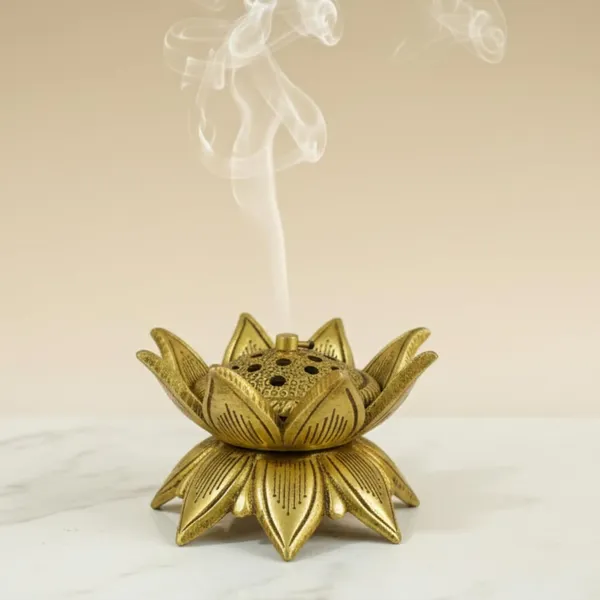 Golden_Lotus_Brass_Loban_Burner_Dhoop_Holder,_Incense_Burner,_Sambrani_Dani_&_Candle_Lantern_Traditional_Pooja_Item_For_Mandir,_Meditation_&_Home_Decor_Antique_Finish,_760G,_10Cm_Dia