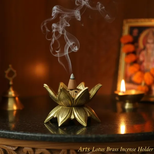 Golden_Lotus_Brass_Loban_Burner_Dhoop_Holder,_Incense_Burner,_Sambrani_Dani_&_Candle_Lantern_Traditional_Pooja_Item_For_Mandir,_Meditation_&_Home_Decor_Antique_Finish,_760G,_10Cm_Dia