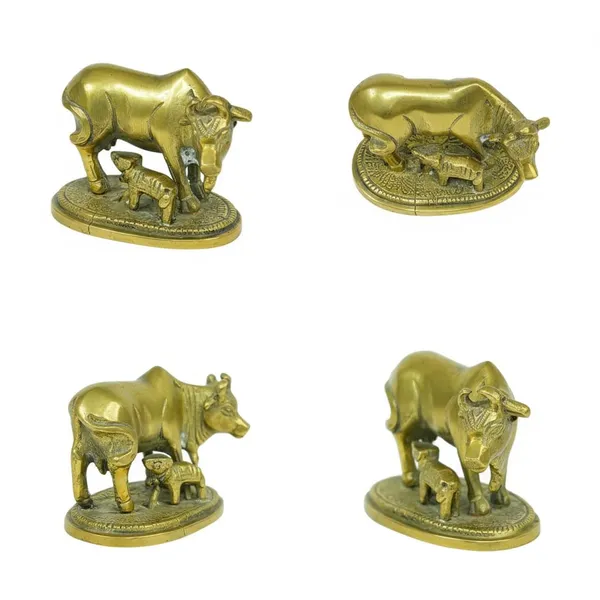 Golden_Handcrafted_Brass_Kamdhenu_Cow_&_Calf_Showpiece,_Auspicious_Vastu_Idol_For_Home_Decor||300g