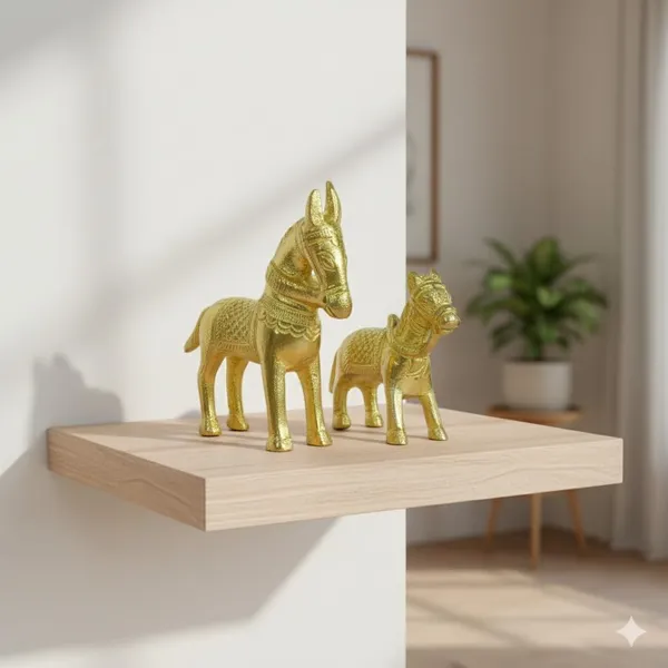 Golden_Handcrafted_Brass_Horse_Figurines_For_Home_&_Office_Decor