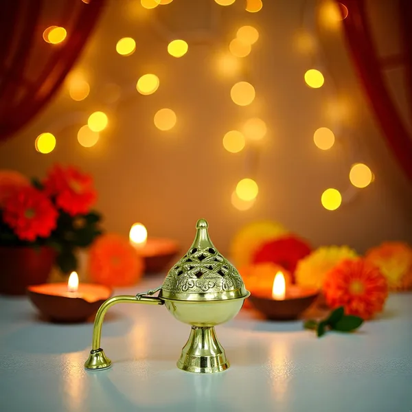 Golden_Brass_Dhoop_Dani_With_Handle,_Traditional_Sambrani_Burner_&_Incense_Holder_For_Puja,_Meditation_&_Home_Fragrance,_Decorative_Brass_Loban_Dani_With_Carved_Lid