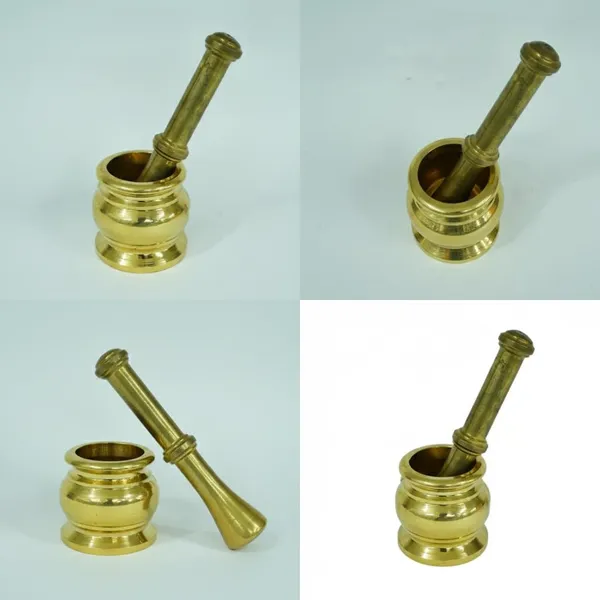 Golden_Solid_Brass_Mortar_And_Pestle_Set,_Handcrafted_Khal_Dasta_Okhli_For_Spices