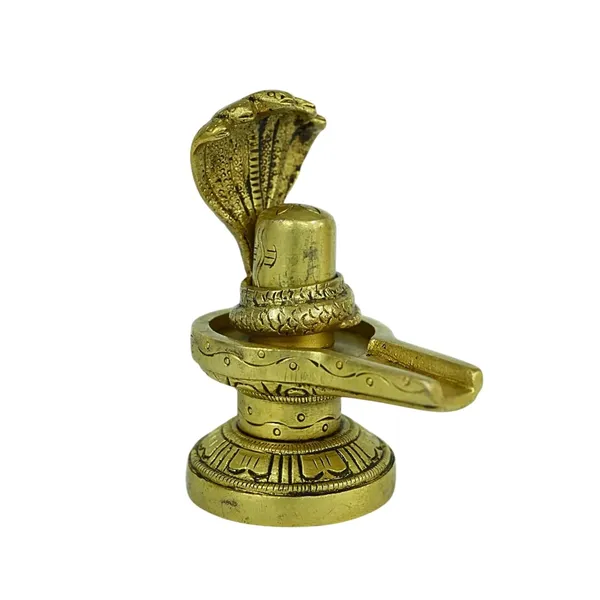 Golden_Handcrafted_Brass_Shivling_With_Snake_Idol_Lord_Shiva_Lingam_For_Pooja_&_Home_Decor_||_540g