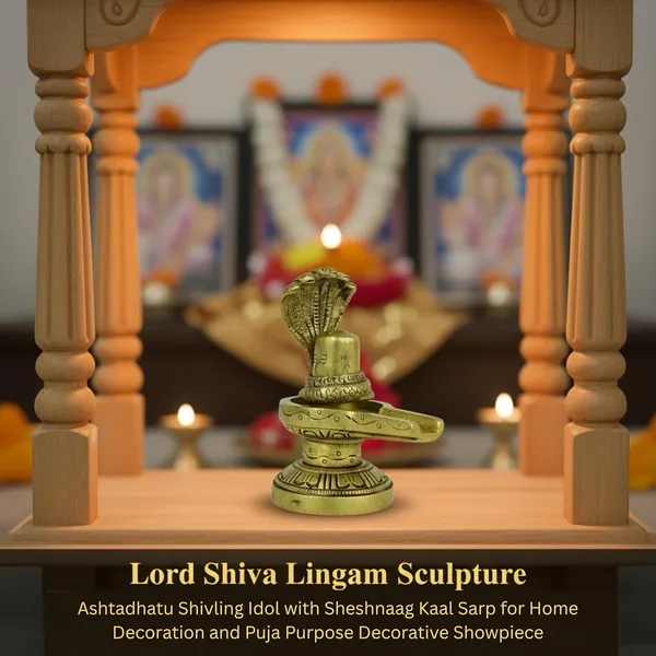 Golden_Handcrafted_Brass_Shivling_With_Snake_Idol_Lord_Shiva_Lingam_For_Pooja_&_Home_Decor_||_540g