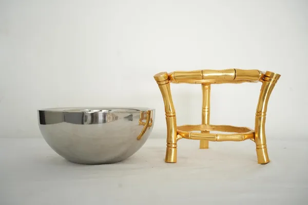 Golden_Decorative_Metal_Bowl_With_Stand,_Heavy-Duty_Metal,_22Cm_Height_X_20Cm_Width,_Handcrafted_Centerpiece,_Serving_Bowl_For_Dry_Fruits_And_Snacks