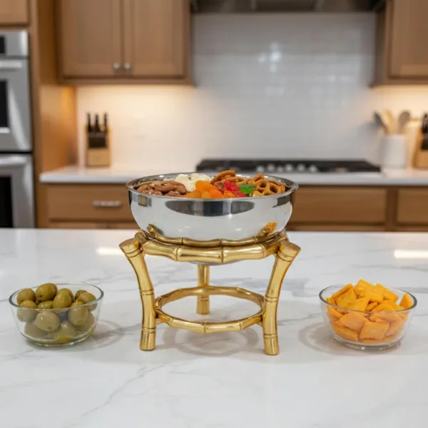 Golden_Decorative_Metal_Bowl_With_Stand,_Heavy-Duty_Metal,_22Cm_Height_X_20Cm_Width,_Handcrafted_Centerpiece,_Serving_Bowl_For_Dry_Fruits_And_Snacks