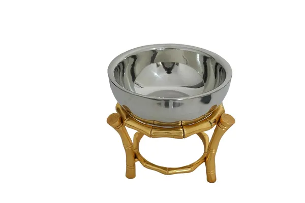 Golden_Decorative_Metal_Bowl_With_Stand,_Heavy-Duty_Metal,_22Cm_Height_X_20Cm_Width,_Handcrafted_Centerpiece,_Serving_Bowl_For_Dry_Fruits_And_Snacks