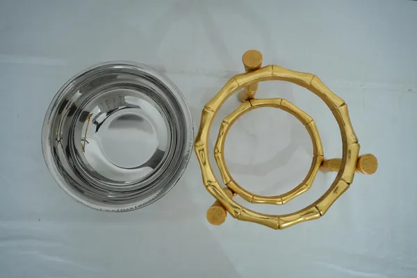 Golden_Decorative_Metal_Bowl_With_Stand,_Heavy-Duty_Metal,_22Cm_Height_X_20Cm_Width,_Handcrafted_Centerpiece,_Serving_Bowl_For_Dry_Fruits_And_Snacks