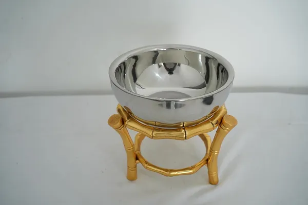 Golden_Decorative_Metal_Bowl_With_Stand,_Heavy-Duty_Metal,_22Cm_Height_X_20Cm_Width,_Handcrafted_Centerpiece,_Serving_Bowl_For_Dry_Fruits_And_Snacks