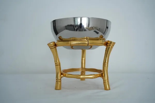 Golden_Decorative_Metal_Bowl_With_Stand,_Heavy-Duty_Metal,_22Cm_Height_X_20Cm_Width,_Handcrafted_Centerpiece,_Serving_Bowl_For_Dry_Fruits_And_Snacks