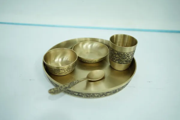 Golden_Brass_Thali_Set_5-Piece_Solid_Dinner_Set_Matte_Finish