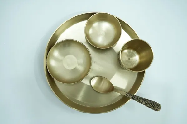 Golden_Brass_Thali_Set_5-Piece_Solid_Dinner_Set_Matte_Finish