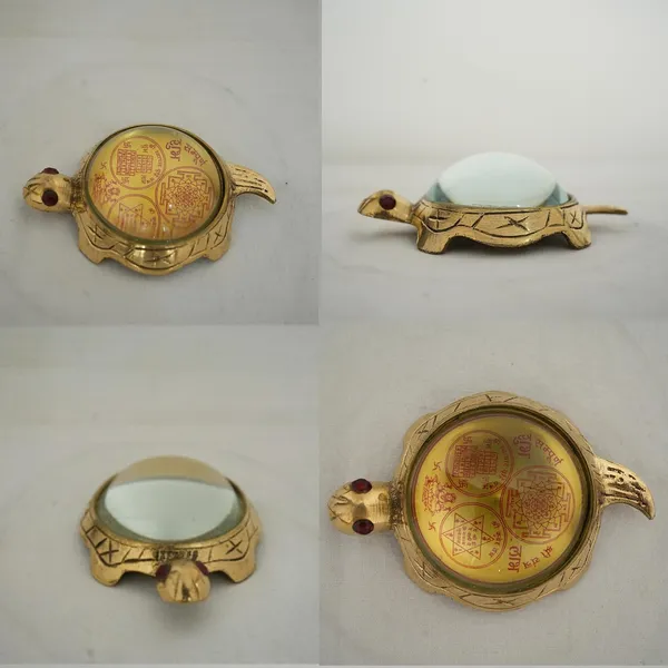 Golden_Brass_small_Tortoise_With_Shree_Yantra_Vastu_Showpiece|_H-3cm,_L-9cm,_W-7cm_112G