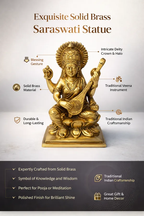Veena_Vadini_Saraswati_–_Sacred_Wisdom_Brass_Idol_||_Height:_17_cm__Length:_10_cm__Width:_5_cm__Weight:_1.5_kg