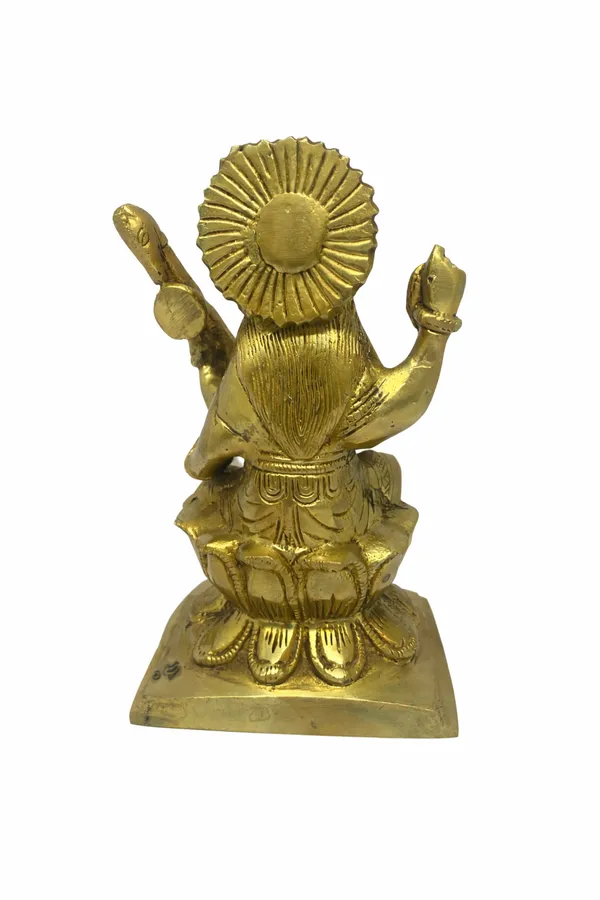 Veena_Vadini_Saraswati_–_Sacred_Wisdom_Brass_Idol_||_Height:_17_cm__Length:_10_cm__Width:_5_cm__Weight:_1.5_kg