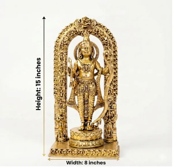 Rahadecor_100%_Pure_Brass(Intricate)_Ram_Lalla_Idol_|_Ram_Lala_Murti_|_Shri_Ramlala_Statue_|_Ram_God_for_Car_Dashboard,_Home,_Pooja_Temple,_Gift_|_Lord_Rama_Idol_|_Sri_Ramlalla_(320_GMS_H-15_cm)