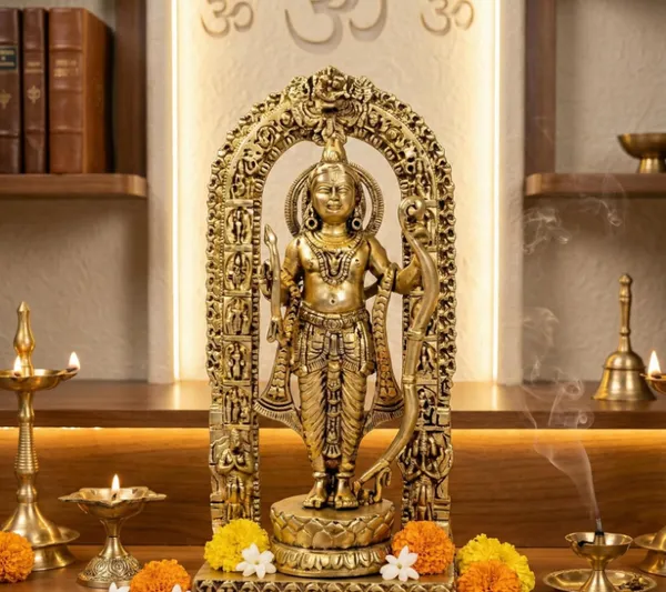Rahadecor_100%_Pure_Brass(Intricate)_Ram_Lalla_Idol_|_Ram_Lala_Murti_|_Shri_Ramlala_Statue_|_Ram_God_for_Car_Dashboard,_Home,_Pooja_Temple,_Gift_|_Lord_Rama_Idol_|_Sri_Ramlalla_(320_GMS_H-15_cm)