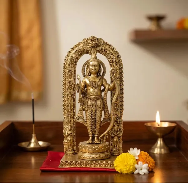 Rahadecor_100%_Pure_Brass(Intricate)_Ram_Lalla_Idol_|_Ram_Lala_Murti_|_Shri_Ramlala_Statue_|_Ram_God_for_Car_Dashboard,_Home,_Pooja_Temple,_Gift_|_Lord_Rama_Idol_|_Sri_Ramlalla_(320_GMS_H-15_cm)