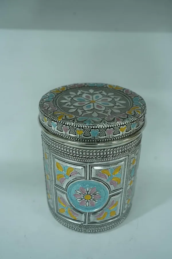 Golden_Antique_Container_For_Kitchen_Storage_Multipurpose_Box_With_Lid_Brass_(H-14Cm,_Dia-10Cm)