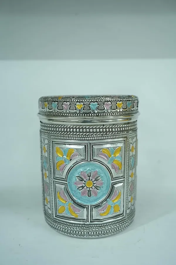 Golden_Antique_Container_For_Kitchen_Storage_Multipurpose_Box_With_Lid_Brass_(H-14Cm,_Dia-10Cm)