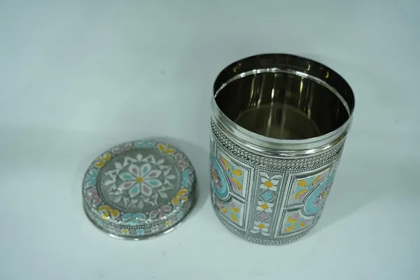 Golden_Antique_Container_For_Kitchen_Storage_Multipurpose_Box_With_Lid_Brass_(H-14Cm,_Dia-10Cm)