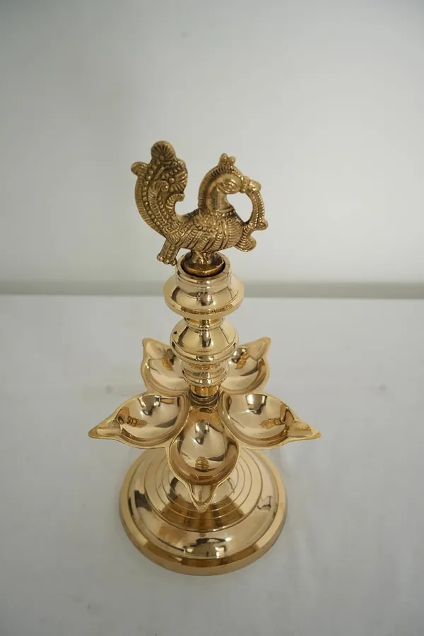 Golden_Metal_Aarti_With_Panchmukhi_Diya_Diwali_Decoration_Pooja_Puja_(H-30Cm,_W-13Cm,_1282G)