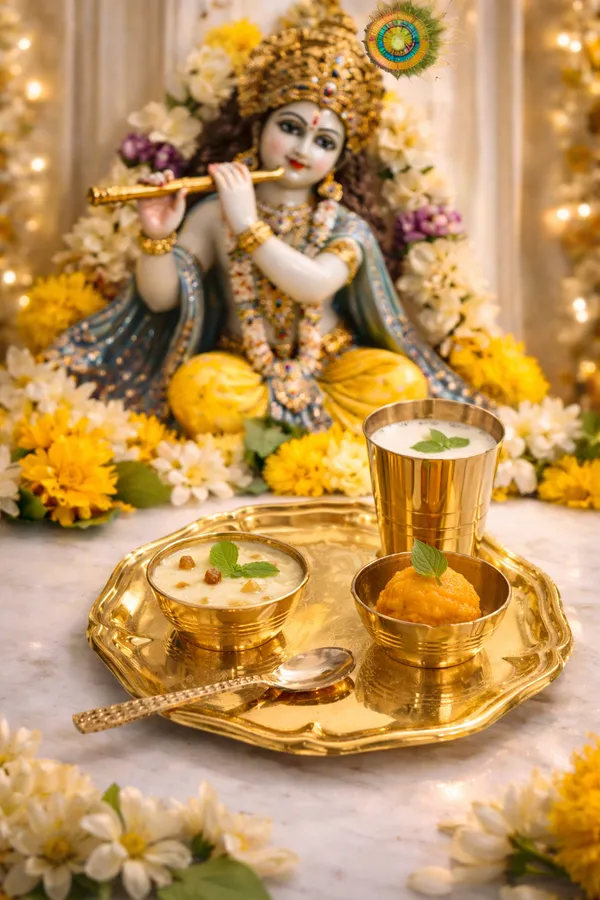 Golden_Brass_Mini_Gopal_Set_-_Pure_Brass_Small_Pooja_Thali_&_Glass_Set_For_Bhog/Prasad_-_0.260_Kg_-_Dia_20_Cm_-_For_Temples_&_Pooja_Rituals
