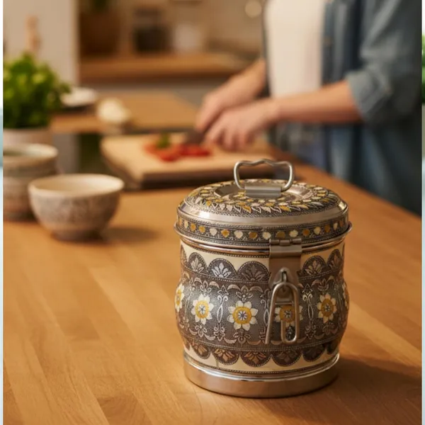 Golden_Embossed_Design_Brass_Container_For_Kitchen_Storage_Multipurpose_Box_With_Lid_(H-20Cm,_Dia-18Cm)