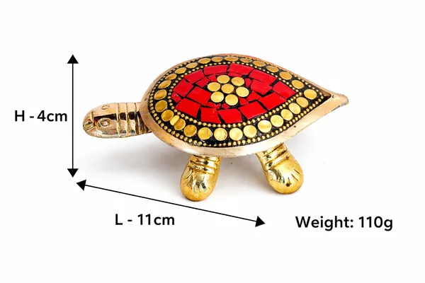 Handcrafted_Brass_Red_Turtle_Trinket_Box_with_Turquoise_Inlay_|_H-4cm,L-11cm_weight-110g