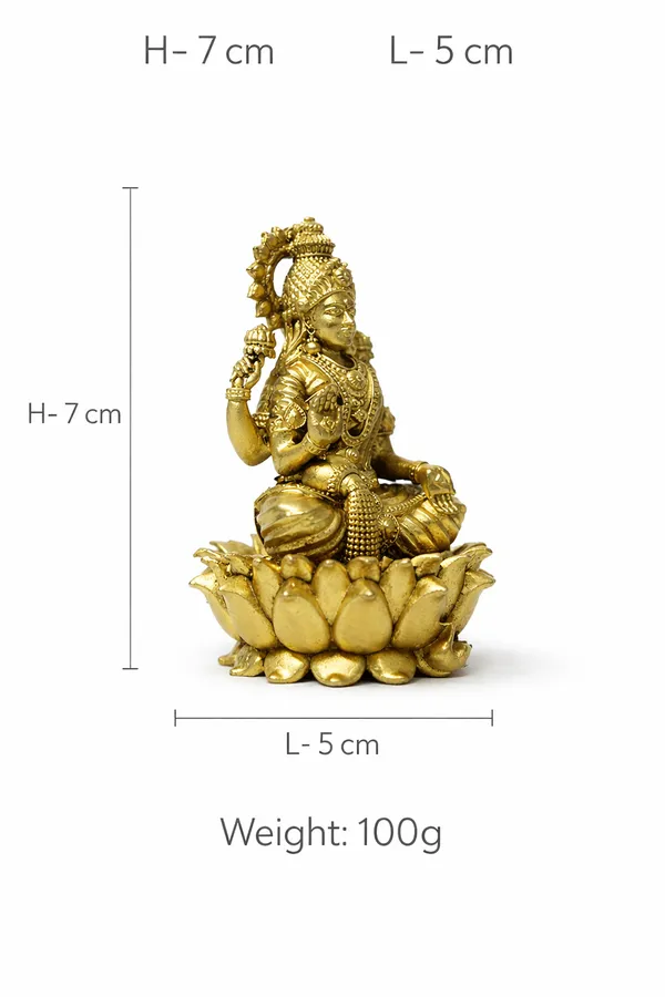 Rahadecor_Lakshmi_Devi_Idol_Statue_for_Temple_Puja_Room_&_Diwali_Decoration_Gifts_||__Height-7cm_(2.8in)_Diametere-5cm,_Weight-100g