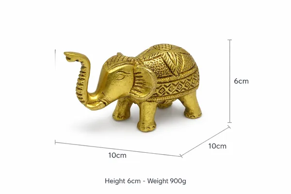 Golden_Brass_Elephant_Pair_Showpiece_2_Pcs_Set_Home_&_Office_Decor_|_H-6cm_,_L-10cm_weight-900g