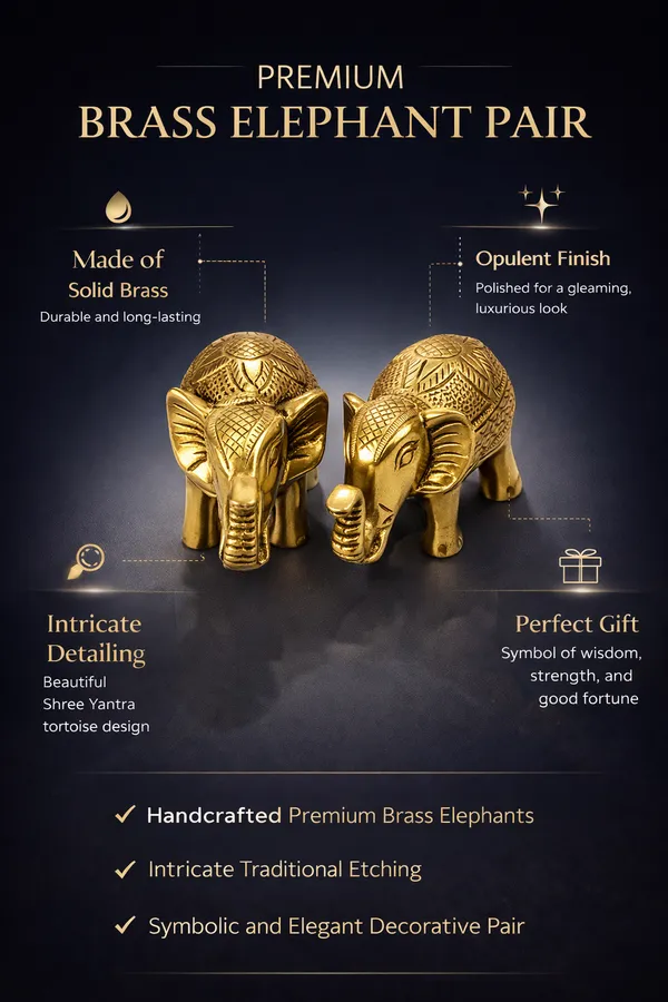 Golden_Brass_Elephant_Pair_Showpiece_2_Pcs_Set_Home_&_Office_Decor_|_H-6cm_,_L-10cm_weight-900g