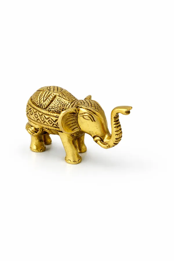 Golden_Brass_Elephant_Pair_Showpiece_2_Pcs_Set_Home_&_Office_Decor_|_H-6cm_,_L-10cm_weight-900g
