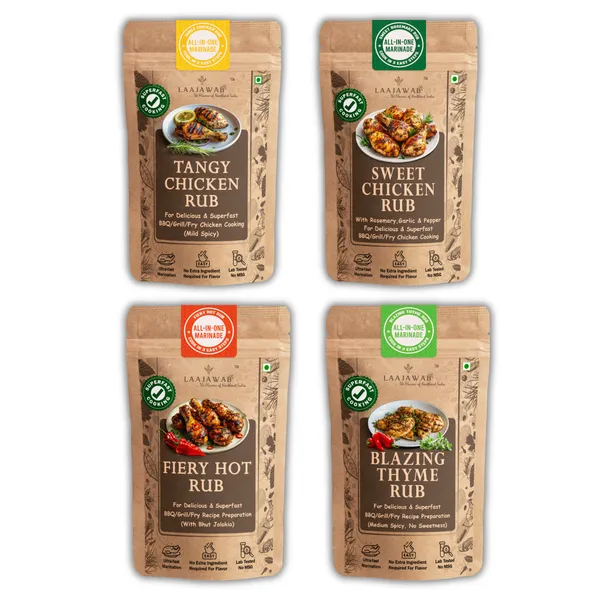 Laajawab_chicken,_Fish_BBQ_Spice_Rub_Combo_|_Tangy_Chicken,_Sweet_Rosemary_Chicken,_Fish_Fiesta_&_Blazing_Thyme_|_pack_of_4_130g