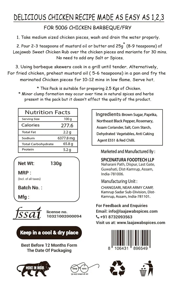 All-In-One_Natural_Sweet_Chicken_Rub_With_Italian_Herbs_For_Hassle-Free_Cooking_Bbq_&_Grill_&_Fry_&_Gravy_Chicken_Robust_Blend_Of_Rosemary,_Paprika,_Garlic,_Onion_&_Black_Pepper,_130G