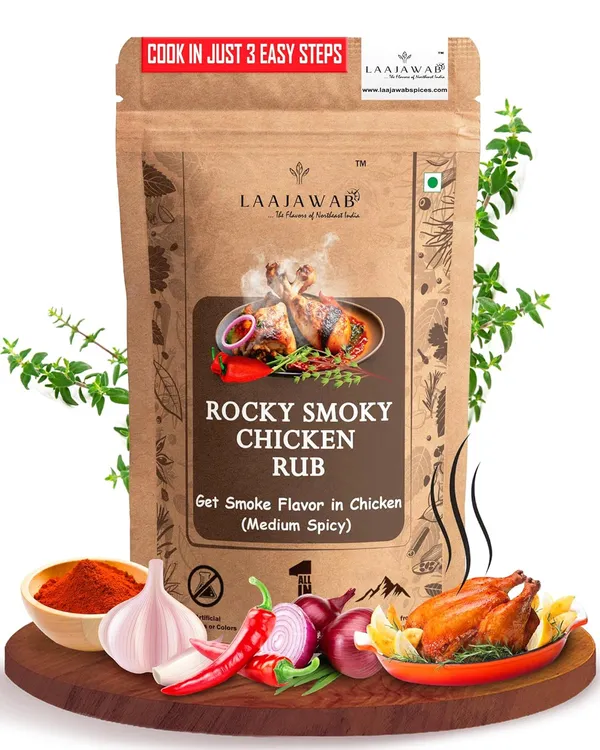 Smoky_Chicken_Marinade_Rub_With_Robust_Blend_Of_Smoked_Paprika,_Garlic,_Onion,_Thyme_&_Red_Chilli_Make_Delicious_Bbq_Chicken_In_3_Easy_Steps,_Get_Smoke_Flavor_In_Chicken_Instantly,_130_Gram