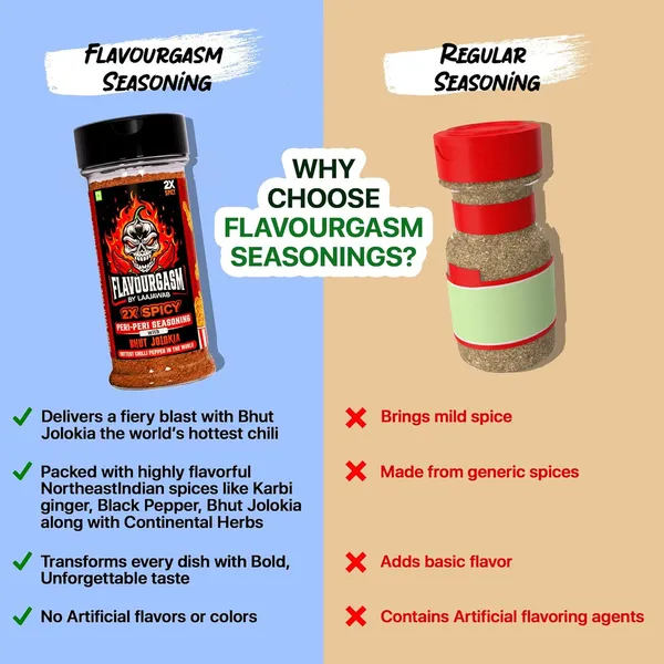 Flavourgasm_Peri_Peri_Masala_Powder_With_Bhut_Jolokia_2X_Spicy_Seasoning_For_Fries,_Popcorn,_Pizza,_Pasta,_Noodles,_Chicken,_Veggies_Tangy_Fiery_&_Smoky_Flavour_No_Msg_Or_Additives;_80G