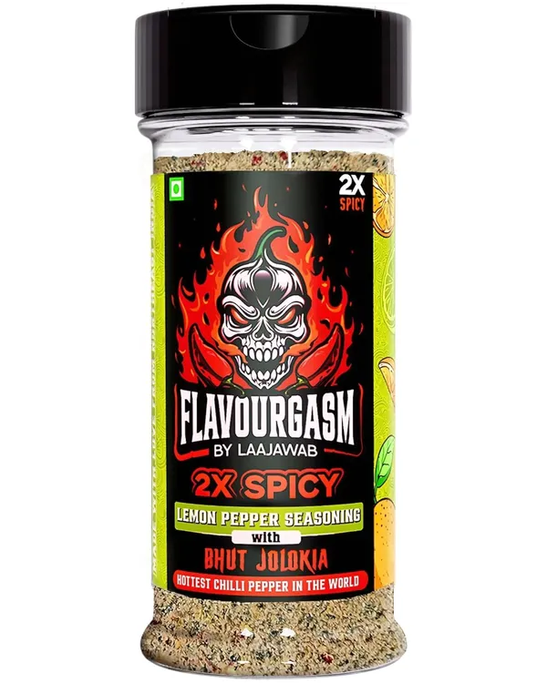 Flavourgasm_Chilli_Lime_Seasoning_With_Bhut_Jolokia_2X_Spicy_Lemon_Pepper_Masala_For_Fruits,_Chaats,_Salads,_Chicken,_Tacos,_Grill,_Snacks,_Lemonade_Bold_Tangy_Heat_No_Msg_Or_Additives;_85G