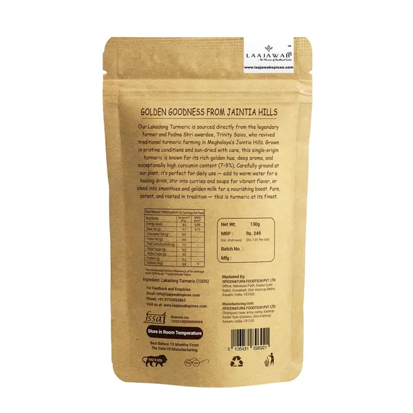 Lakadong_Turmeric_Powder_Single-Origin_From_Legendary_Farmer_Trinity_Saioo_Of_Meghalaya_High_Curcumin_Immunity_Boost_Pure,_Natural,_Unblended_Haldi_For_Health,_Cooking_&_Skin_130G