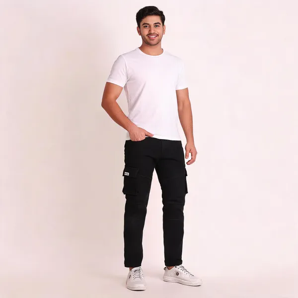 Black_Tapered_Cargo_Pants_For_Men