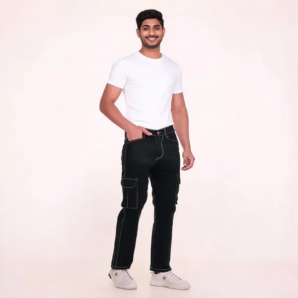 Black_Cargo_Fit_Pants_For_Men