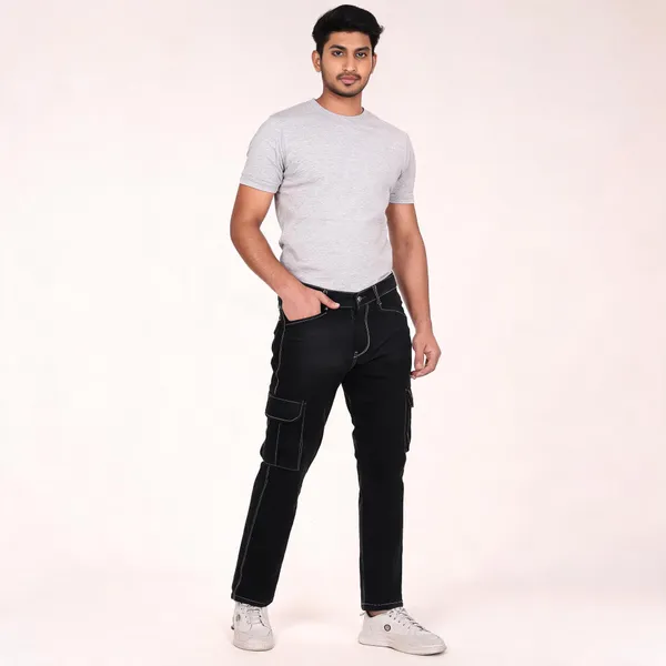 Black_Cargo_Fit_Pants_For_Men