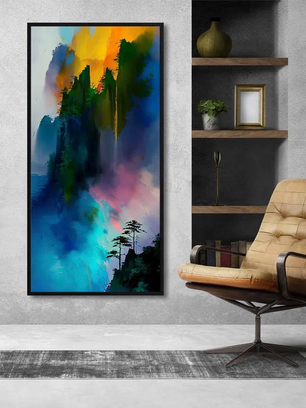 Mountain_Sky_Abstract_Painting_with_Frame