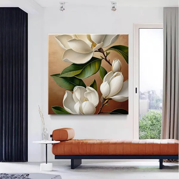 Elegant_Magnolia_Flower_Painting_-_Realistic_White_Magnolia_Art_with_Green_Leaves_and_Warm_Background