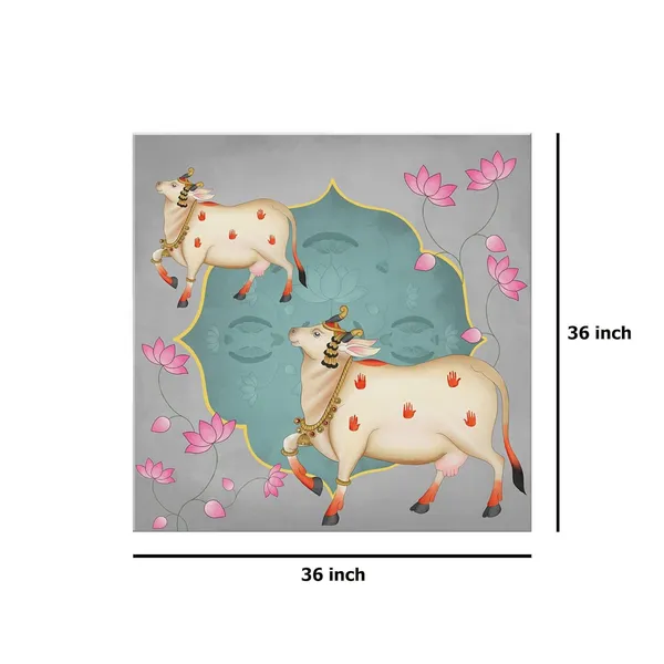 Ornamental_Cow_and_Lotus_Flower_Art_Print_-_Decorative_Traditional_Painting_with_Soft_Color_Palette_and_Elegant_Gold_Accents