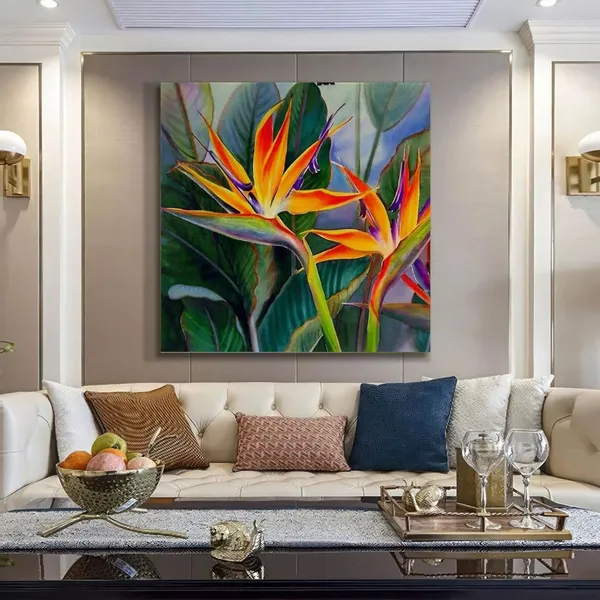 Vibrant_Bird_of_Paradise_Flower_Art_Print_-_Exotic_Tropical_Botanical_Painting_with_Bright_Orange_and_Yellow_Blooms