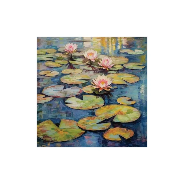 Tranquil_Water_Lily_Art_Print_-_Vibrant_Pond_with_Pink_Blooms_and_Lily_Pads_for_Peaceful_Home_Décor