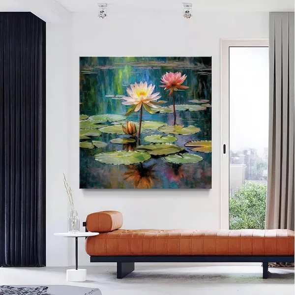 Tranquil_Water_Lily_Art_Print_-_Vibrant_Pond_with_Blooming_Pink_and_White_Water_Lilies_for_Peaceful_Home_Décor