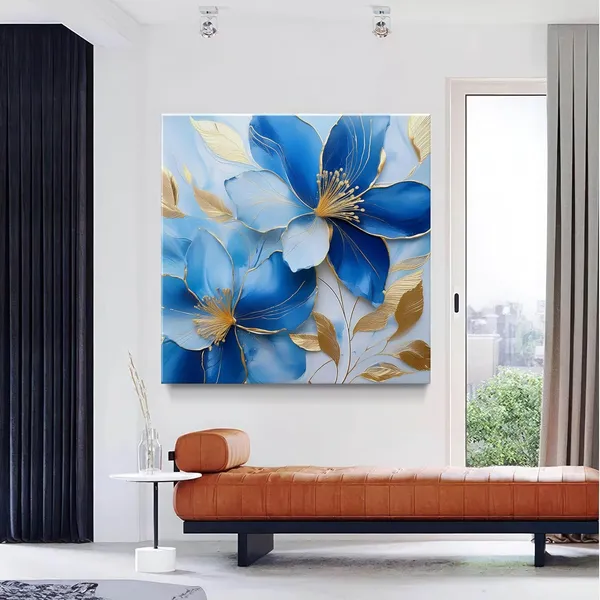 Elegant_Blue_and_Gold_Flower_Painting_-_Modern_Floral_Art_with_Intricate_Details_and_Luxurious_Accents
